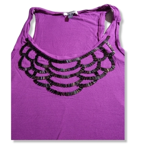 Purple Sound and Matter Embellished Tank - Picture 2 of 2